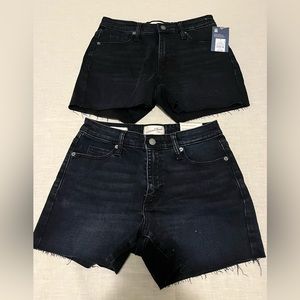 Universal Threads black denim high rise midi cut off shorts NWT 2 pair
